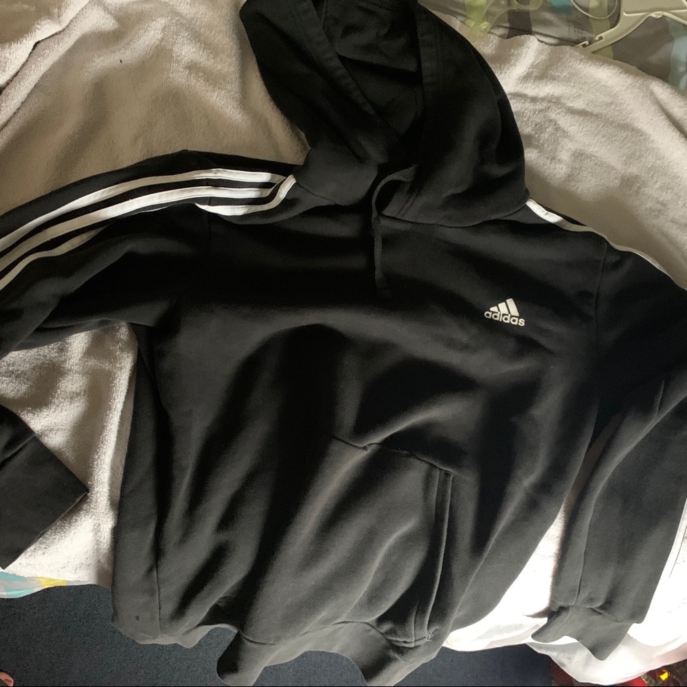 Adidas Black Stripped Hoodie
